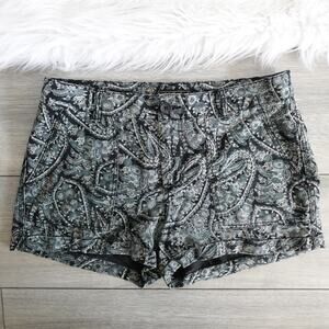 Lucky Brand Charcoal & Grey Paisley Cuffed Shorts